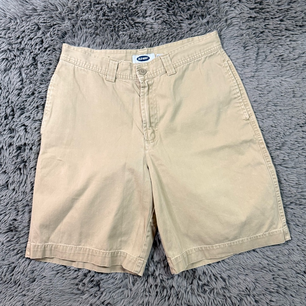 Old Navy Men’s Khaki Chino Shorts Size 31 Flat Front Casual Classic
